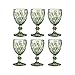 6 sztuk Zestaw Zagęszczone Szkło Czerwone Wino Szkło Deser Lody Puchar Retro Kolor Czart Glassware Wedding Party Gospodarstwa Gospodarstwa Gospodarstwa Zastawa stołowa,Green a,L