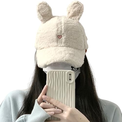 Baseball Cap,Baseball Hat for Girls Long Brim Warm Plush Baseball Teens Peaked Caps Adjustable Winter Casual2