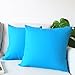 Lionmood ® Lot de 2 housses de coussin | 100 % coton | Uni | 45 x 45 cm | Housse de coussin pour canapé décoratif (bleu)