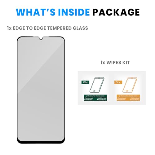 Image of ArmourPro Military Grade Matte Anti-Glare Tempered Glass Screen Protector for Redmi 13C 5G, 13C, Poco M6 and C65 (6.74 Inch) With Installation Kit | Edge-to-Edge Protector Coverage | Black