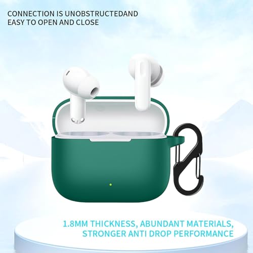 Image of Anvique Silicone Protective Case Cover for Oppo Enco Buds 3 Pro, Earbuds Accessories (Green S)