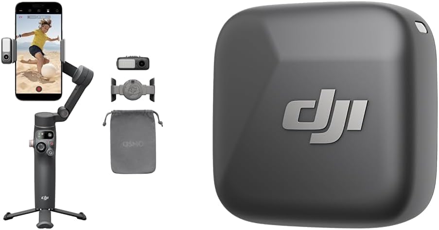 DJI Smartphone Gimbal Osmo Mobile 7P Gimbal Stabilizer + DJI Mic Mini Transmitter (Infinity Black)