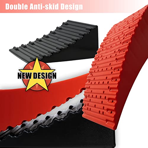 Hridecyt Camper Levelers For Travel Trailers,No Trimming Required,Faster And Easier Than Rv Leveling Blocks,Includes 2 Curved Levelers,2 Wheel Chocks,2 Non-Slip Mats,1 Carry Bag,Up To 35000Lbs #TOP1