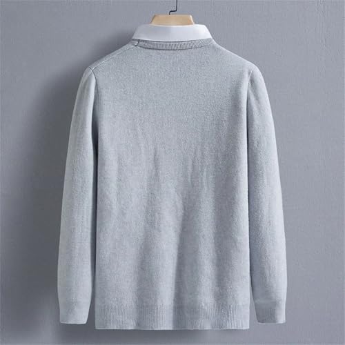 Men’s Autumn Winter Solid Color Sweater Pullover Round Neck Long Sleeve Knit Comfortable Fashion Top4