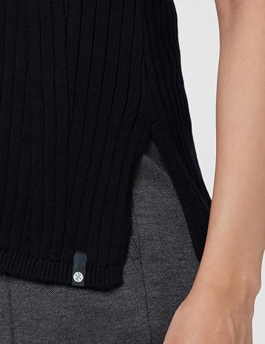 Image of BlissClub Move All Day Sleeveless Top, 100% Cotton,Turtleneck Collar,High Side Slits,Versatile