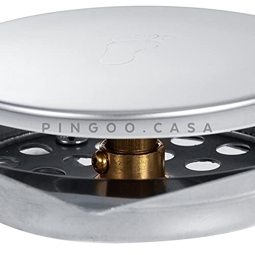 Pingoo.Casa, Ralo Click Up para Chão, Quadrado, Aço Inox, Cromado, 10 cm, Prata