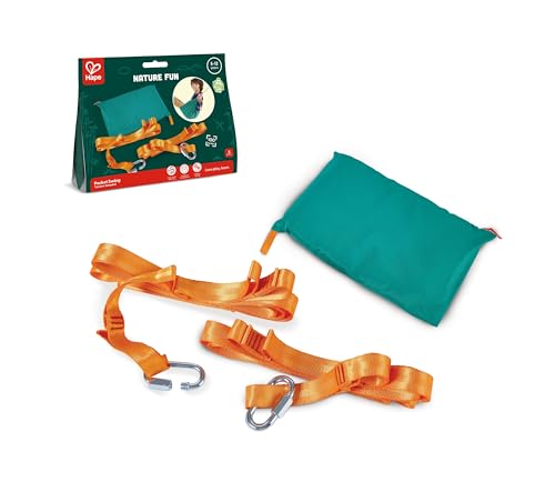 Hape Nature Fun Taschen Schaukel - mit Aufbewahrungstasche, Outdoor Schaukel, tragbare H&auml;ngeschaukel, Gartenspielzeug, Abenteuer- und Kletterspielzeug, bis 100 kg, f&uuml;r Kinder ab 5 Jahre