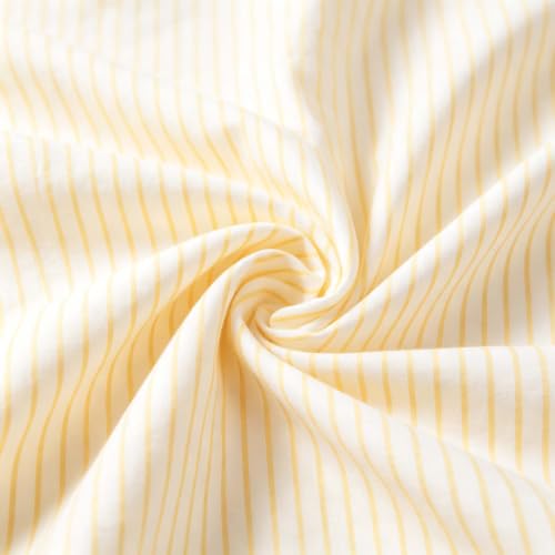 Image of Nayoroom Yellow Striped Duvet Cover Queen Yellow and White St ripe Bedding