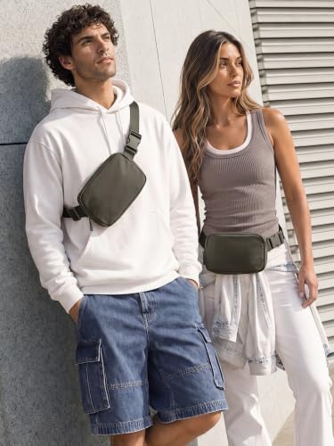 Image of ODODOS Unisex Mini Belt Bag with Adjustable Strap Small Fanny Pack for Workout Running Traveling Hiking, Turkish Coffee