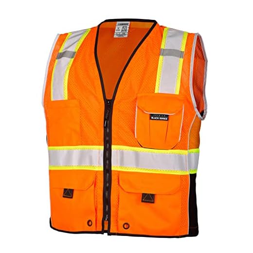 ML Kishigo 1514 Ultra-Cool Polyester Black Series Heavy Duty Vest, 2X-Large, Orange