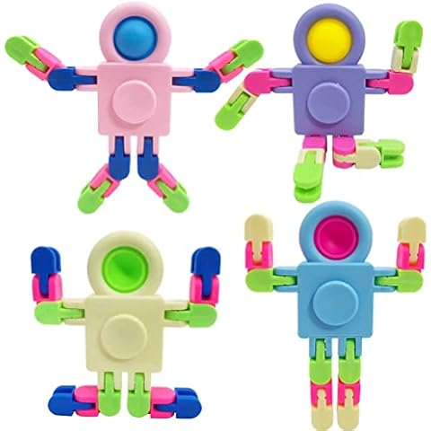 4Pcs Push Bubble Shape-Changing Chain,Gyroscope Decompression Sensory Toys Stress Relief Toys for Kids Adults Cover