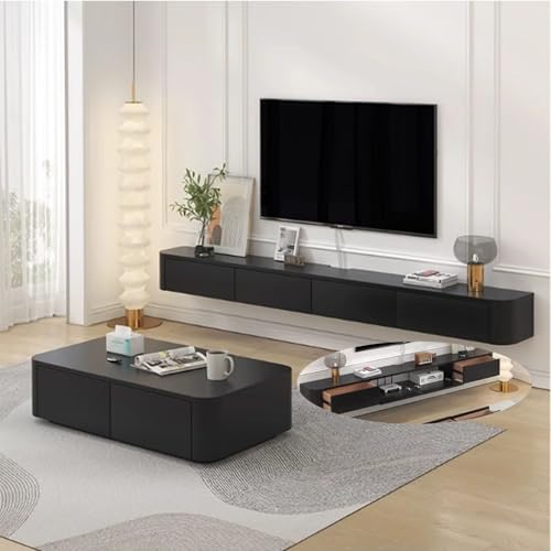 Support TV mural flottant blanc compact pour libérer le sol des petits salons encombrés - 2