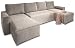 Produktbild Masseno Ecksofa ASPRA mit Schlaffunktion U-Form, Sofa mit Bettkasten, Wohnzimmersofa, Couch, Soffa, Bettsofa, Couchgarnitur- Beige, POSO 02
