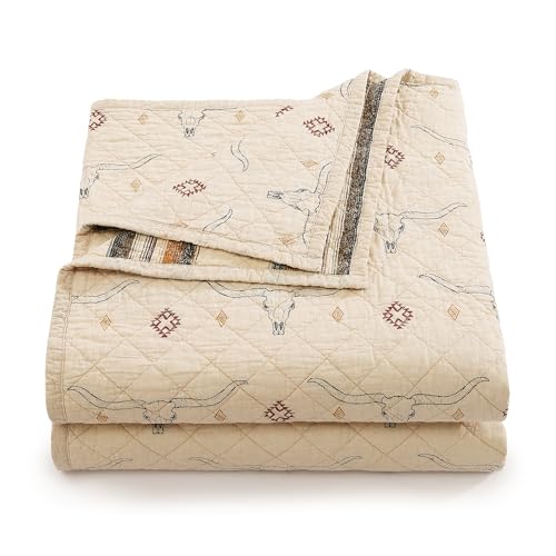 Image of Paseo Road Maverick Longhorns 2 Piece Twin Western Bedding Quilt Set