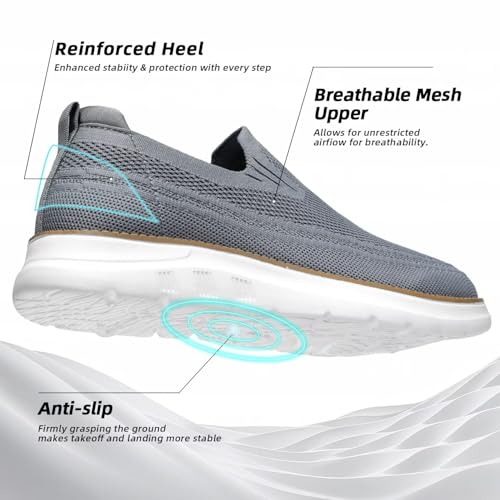 Image of Men's Walking Boat Shoes Slip On Casual Loafers Non Slip Comfortable Lightweight Work Driving Shoes