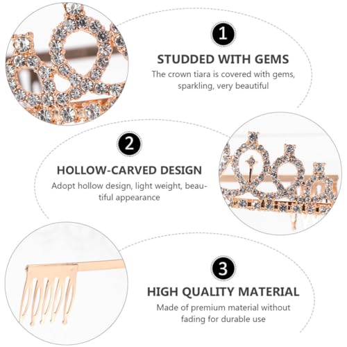 Set de tiara y banda elegante de aleación brillante y satén suave KJHBV 7
