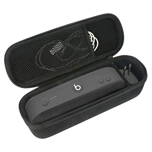 Khanka Sacoche de transport rigide en EVA pour Beats par Dr. Dre Beats Pill+ Pill Plus Enceinte portable sans fil Bluetooth Noir Compatible avec câble d'éclairage et chargeur mural.