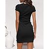 LILLUSORY-Womens-Summer-T-Shirt-Dress-Casual-Short-Sleeve-2021-Crewneck-Bodycon-Ruched-Tie-Waist-Mini-Dresses LILLUSORY 2023 Women's Summer Dress Sun Sundresses Short Sleeve T Shirt Casual Crewneck Bodycon Sexy Party Ruched Tie Waist Trendy Mini Black Funeral Dresses Black