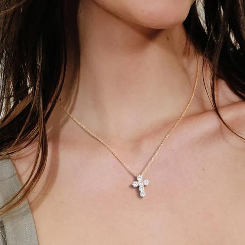 Gold Cross Necklace 14K Gold Cross Necklaces for Women Necklace Crosses Pendant with Cubic Zirconia Dainty and Distinctive Womens Crosses Chains2