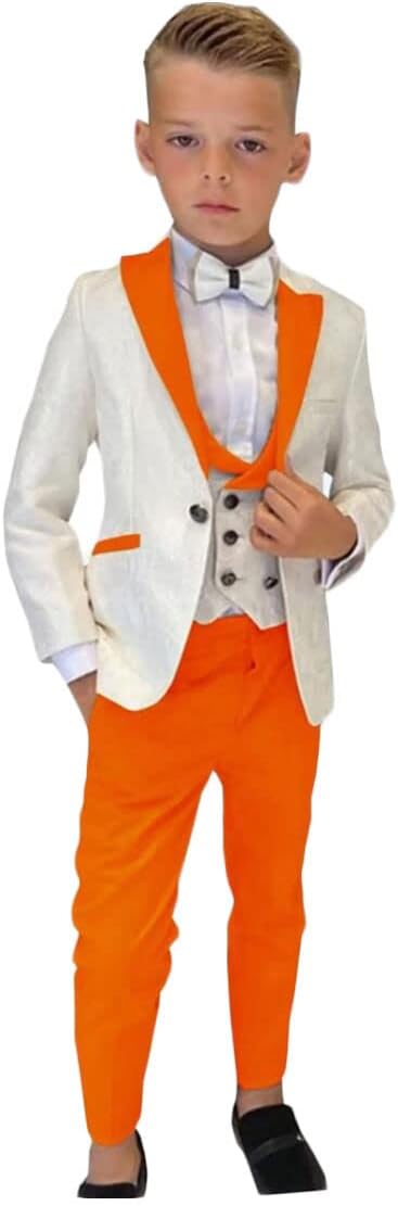 Formal Boys Suits for Wedding Flower Boys Suits One Button Blazer Vest Pants for Children