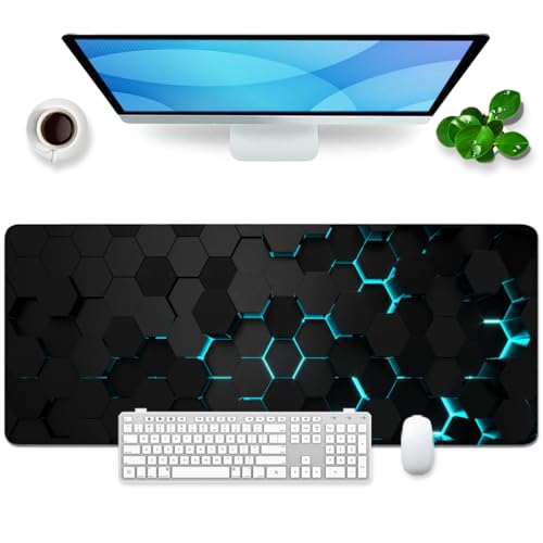 Mauspad Schwarz xl Gaming Mousepad Science Fiction Thema Desk Pad Groß Desk Mat Bürozubehör Schreibtischunterlage 80x30cm (Schwarz) ﻿