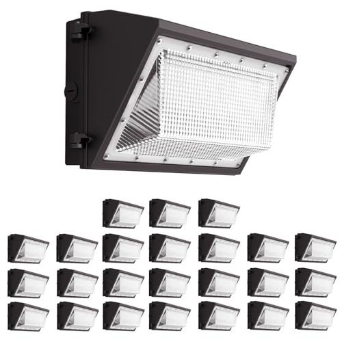 24 Pack 160W LED Wall Pack Light with Dusk to Dawn Photocell, 25600LM 6000K Daylight IP65 Waterproof Wall Pack Lights Outdoor LED [Eqv. 1200W HPS/HID]