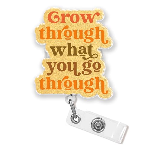 Inspirational Grow Through Badge Reel with Alligator Clip