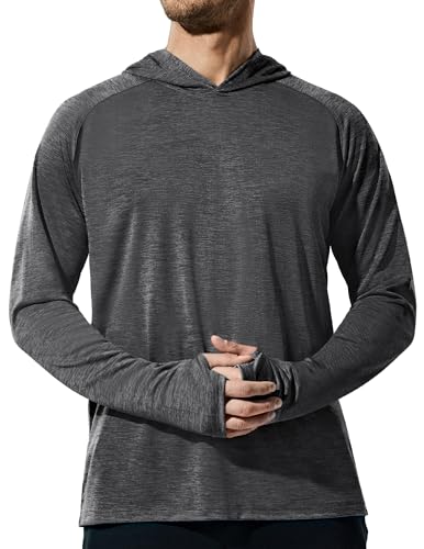 Haimont Men's Sun Hoodie Long Sleeve UPF 50+ UV Protection Fishing Shirt Lightweight Quick Dry Athletic with Thumbholes