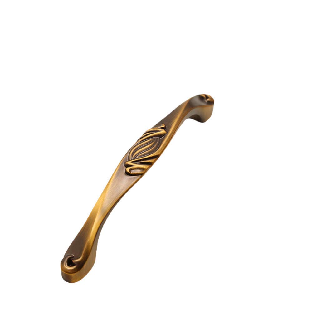 Stnyanxd 96Mm Antique Cabinet Drawer Handles 2Pcs Antique Copper Retro Drawer Pulls Yellow Bronze Cupboard Closet Handle (96Mm)