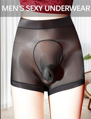 FEOYA Men's Ice Silk Boxer Briefs Sweat Absorbing Fitness Pouch Bulge Underpants See Through Trunks Underwear2