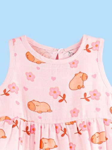 Image of Kidbea Bamboo Cotton Baby Girl Dress, Sleeveless Casual Wear Girls Frock