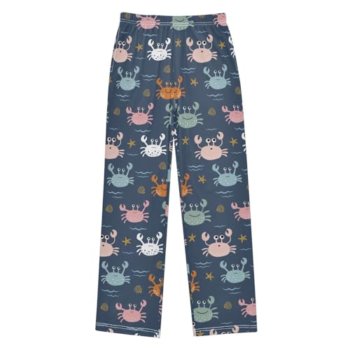 Boys' Pants Colorful Crab Shell Starfish Long Bottoms Jogger Pants Elastic Waist Trousers with Pockets S-XL