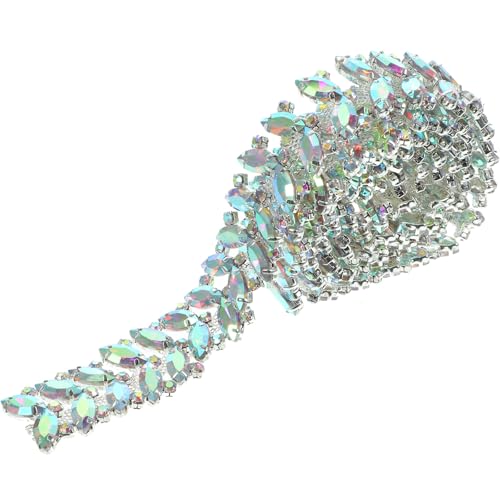 TOVINANNA Damen Kristall Strass Kette Schmuck Selbstgemacht Applikation für Schuhe Taschen Kleidung Abnehmbare Silberne Glitzer Dekoration