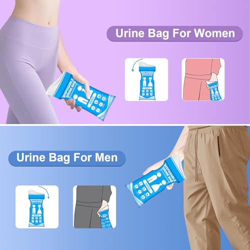 Disposable Urine Bag, Pee Bags for Travel for Women/Men, 900ML Emergency Portable Pee Bags and Vomit Bags, Urine Bag for Camping, Traffic Jams, Pregnant, Kids - 8/12/20/24PCS - Image 4