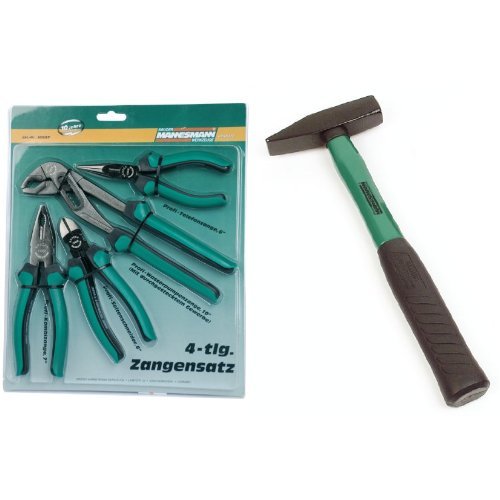 Mannesmann - M10997 - Juego de alicates de 4 piezas. + Brüder Werkzeuge M76513 - Martillo de carpintero
