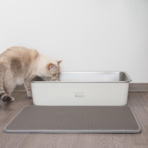 LucyBalu® LOOMAT Auffangmatte für Katzenstreu | Rutschfester Katzenklo Vorleger | Zweilagige Katzenmatte für Katzentoiletten | Katzenstreu Matte | Hygienische Katzenklo Matte | Streumatte | Grau LucyBalu® LOOMAT Auffangmatte für Katzenstreu | Rutschfester Katzenklo Vorleger | Zweilagige Katzenmatte für Katzentoiletten | Katzenstreu Matte | Hygienische Katzenklo Matte | Streumatte | Grau
