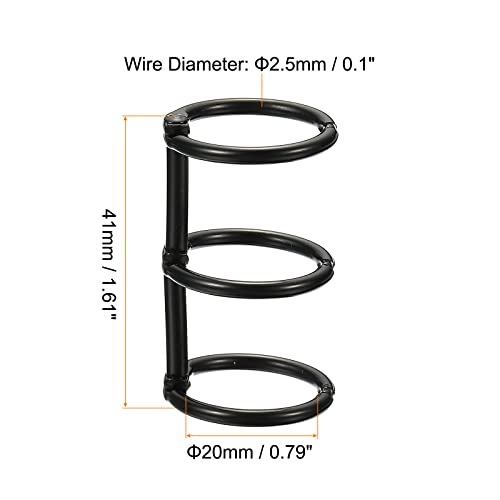 PATIKIL 0.79" Dia 3-Rings Book Rings, 4 Pack Metal Binder Rings Loose Leaf Ring Detachable for Office Desk Calendar Photo Album Black - Image 2