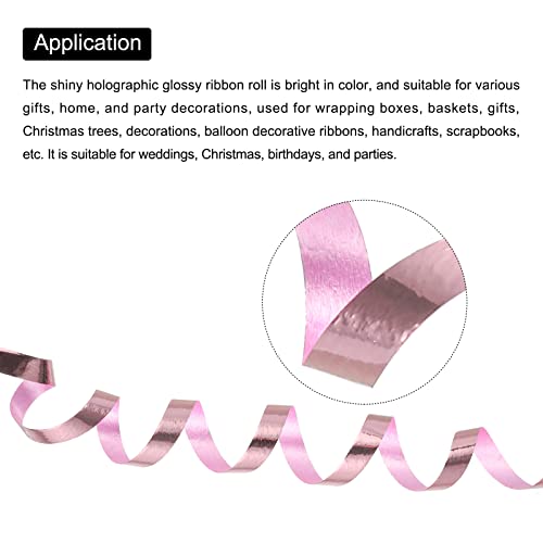 PATIKIL 2pcs Curling Ribbon Crimped Balloon String Shiny Metallic 5mm 10m Iridescent for Party Decoration Gift Wrapping Crafts Rose Gold - Image 3