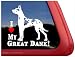 I Love My Great Dane! ~ Harlequin Great Dane Vinyl Window Auto Decal Sticker