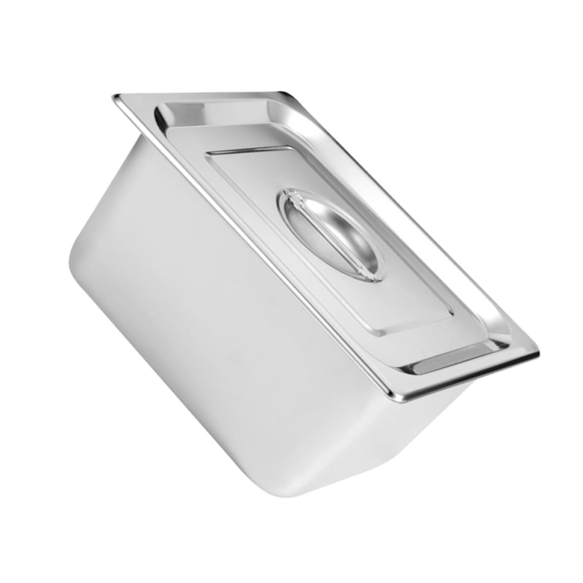 INOOMP Set da 2 Piatti da Portata Rettangolari in Acciaio Inossidabile con Coperchio, Resistenti e Riutilizzabili, per Buffet e Catering