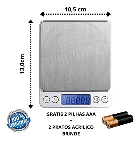 Balança digital de precisão 0.1g a 2kg Conta Peças Pesa Jóias Gratis Bandeja Acrilica JOJOSEE