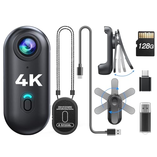 BOBLOV W4 4K Mini Body Camera with 360° Rotatable Clip