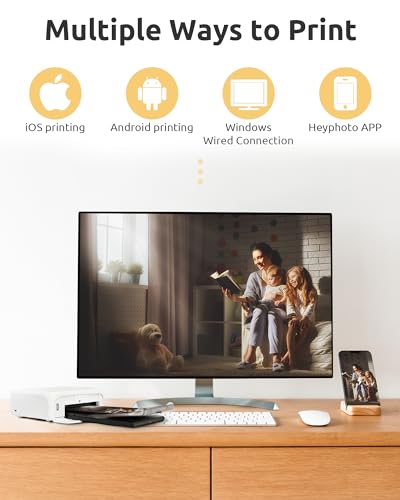 HPRT 4x6 Photo Printer, Instant Full Color Photo Printer for Phone/Laptop/MacBook, AR Video Printing, Thermal Dye Sublimation (10 Sheets Photo Paper Included)