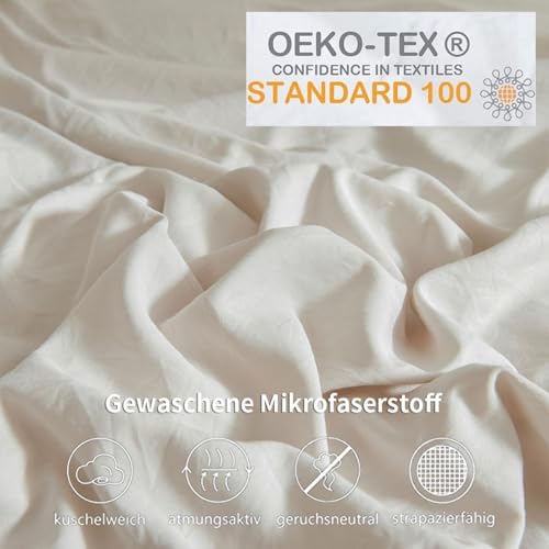 Freyamy Boho Bettwäsche 220x240 Beige Pompons Quaste Mädchen Bettwäsche Set – Ansicht 5