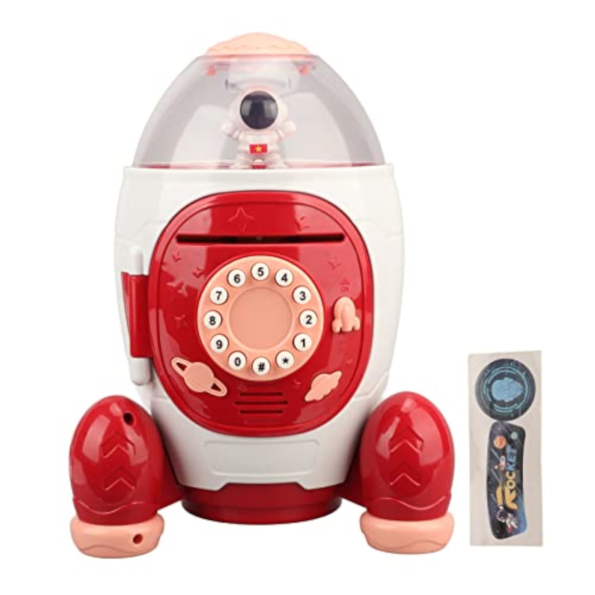 Toddler Money Locker, Sound Effect Electric Money Saving Can, Red