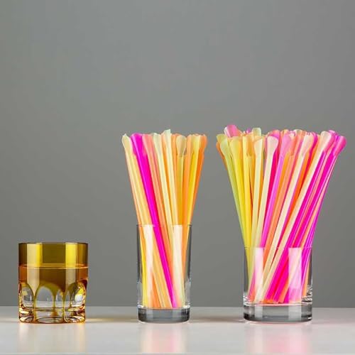 100 Pitillos con Cuchara Desechables de Plástico Flexibles 20 cm miniatura 5