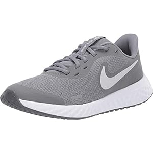 Nike Unisex-Kid’s Revolution 5 Grade School Running Shoe, Cool Grey/Pure Platinum-Dark Grey, 4.5Y Regular US Big Kid