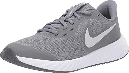 Nike Unisex-Kid's Revolution 5 Grade School Running Shoe, Cool Grey/Pure Platinum-Dark Grey, 4.5Y Regular US Big Kid