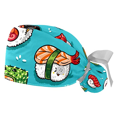 Chapeau de travail motif sushi respirant en lot de 2