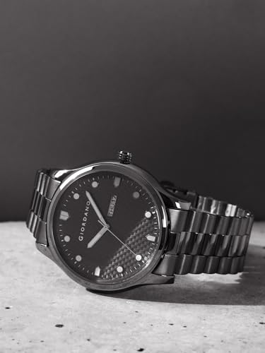 Image of Giordano Analog Watch for Men with Two-Tone Stainless Steel Strap & Textured Dial, Day-Date Display, Elegant Casual Style